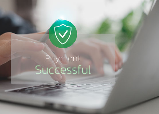 Hands on Keyboard and Payment Success message