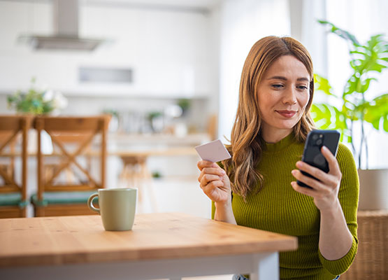 Woman checking cell phone