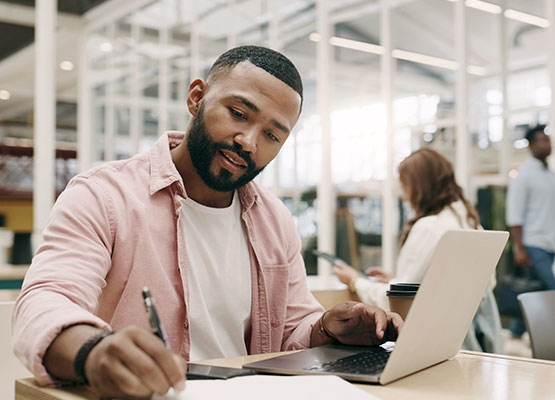 Man Writing a check